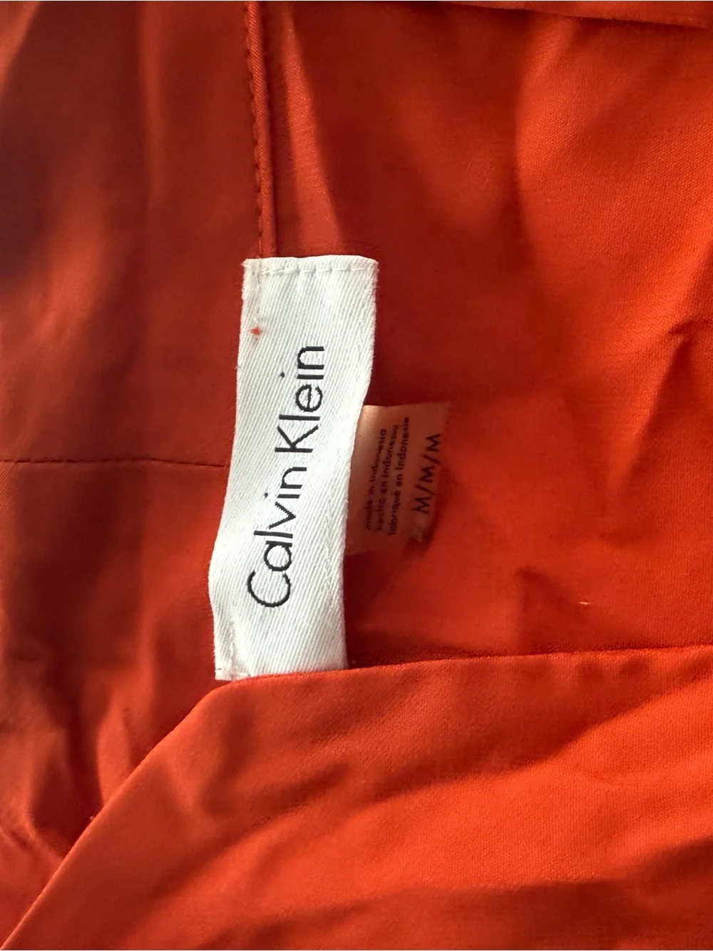 Calvin Klein Orange Draped Shell Top